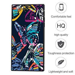 iPhone 6s 6 Case,Flexible Soft TPU Cover Shell,Slim Silicone Black Rubber Non-Slip Durable Design Protective Phone Case for iPhone 6s 6 -Butterfly