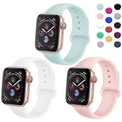 TIMTU Sport Band Compatible with Apple Watch Band 40mm 38mm 42mm 44mm, Soft Silicone Strap Replacement for Apple Watch Series 5 4 3 2 1 for Women/Men