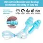 Reusable Silicone Ear Plugs - ANBOW Waterproof Noise Reduction Earplugs for Sleeping, Swimming, Snoring, Concerts, 32dB Highest NRR, 3 Pairs with Bonus Travel Pouch