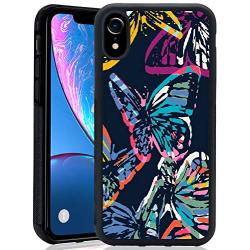 iPhone Xr Case,Flexible Soft TPU Cover Shell,Slim Silicone Black Rubber Non-Slip Durable Design Protective Phone Case for iPhone Xr -Butterfly