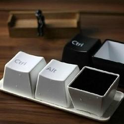 Drinkware & Tea Sets Mug & Electric Blenders - 3Pcs Keyboard Tea Cup Keypad Ctrl Del Alt Cup Coffee Mug - White - 3Pcs x Creative Block Silicone Kitchenware Set Note: 1.This product can not be