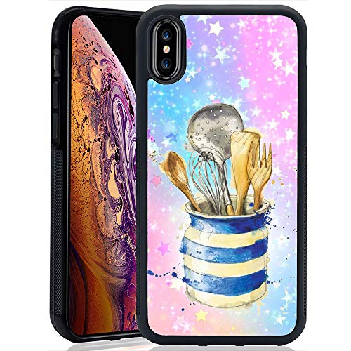iPhone Xs Max Case,Flexible Soft TPU Cover Shell,Slim Silicone Black Rubber Non-Slip Durable Design Protective Phone Case for iPhone Xs Max -Kitchenware