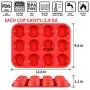 12 Cups Silicone Muffin Pan - Nonstick BPA Free Cupcake Pan 1 Pack Regular Size Silicone Mold