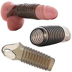 Gift Penile Condom Expander Toy Skin Silicone Expands Male Chastity Toys Lengthen Cock S-leeves Reusable 2 PC