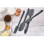 Silicone Spatula Set | 4 Versatile Tools Created for Cooking, Baking and Mixing | One Piece Design, Non-Stick & Heat Resistant | Strong Stainless Steel Core (UpGood Kitchen Utensils, Formal Grey)