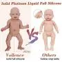 Vollence 23 inch Full Silicone Baby Dolls That Look Real,Not Vinyl Material Dolls,Real Full Body Silicone Baby Doll,Handmade Lifelike Newborn Baby Dolls - Girl