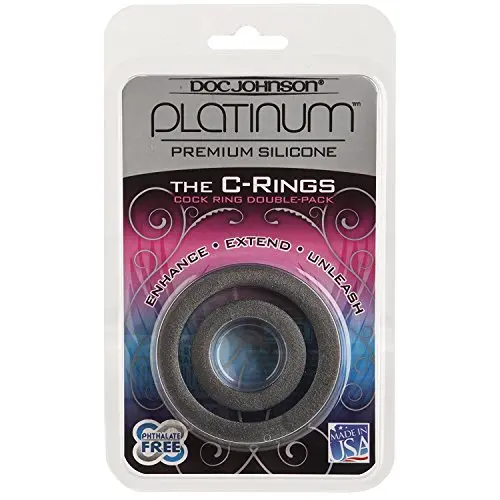 Platinum Silicone The C Ring - Charcoal - Erection Enhancing Longer Lasting Cock Ring Couples Sex Toy