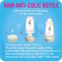 MAM Baby Bottles for Breastfed Babies, MAM Baby Bottles Anti Colic, White, 9 Ounces, 1-Count