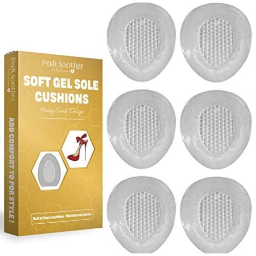 Soft Gel Ball of Foot Cushions - Reusable Gel Metatarsal Pad- Honeycomb Metatarsal Pads for Women - Gel Insoles Women - Inserts for High Heels
