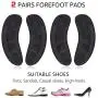 Urwalks Ball of Foot Cushions for High Heels, Non-Slip Comfortable Forefoot Pads Metatarsal Pads All Day Pain Relief, Toe Cushions for Forefoot - 2 Pairs (Black)