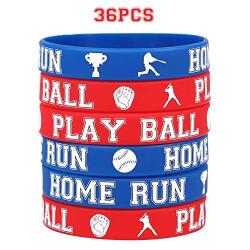 Baseball Rubber Wristband Bracelets ? Kids Party Favors School Carnival Prize Sports Gifts Supplies 36Ct