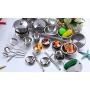 Playset Metal Pots and Pans Kitchen Cookware for Kids with Cooking Utensils Set 0f 25