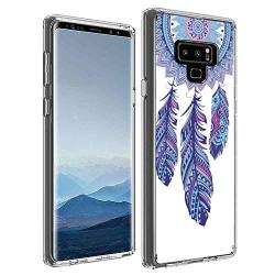 Transparent Edge Cell Phone Case Fits for Samsung Galaxy Note 9 (2018) (6.4 Inch) Feather Wind Chime Light Weight