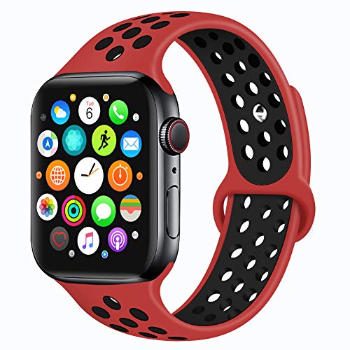 Bravely klimbing Compatible with Apple Watch Band 44mm 42mm 40mm 38mm, Soft Silicone iWatch Bands Replacement Sport Bands for iWatch Series 5 4 3 2 1 for Men and Women S/M M/L