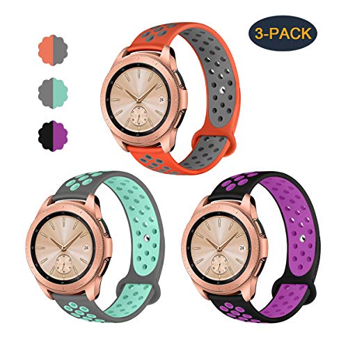 Valband Compatible Samsung Galaxy Watch (42mm) Band/Galaxy Watch Active (40mm) Bands, Soft Silicone 20mm Watch Band Replacement Sport Strap Wristband for Women Men