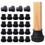 24Pack AIRUJIA Furniture Silicone Protection Cover, Round Chair Leg Floor Protectors, Furniture Table Feet Cups with Felt Pads Surrounding,Fits 1'' to 1-3/16'' Black