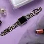 KOLEK Floral Bands Compatible with Apple Watch 38mm 40mm, Silicone Fadeless Pattern Printed Replacement Bands for iWatch Series 4 3 2 1, Leopard, S, M