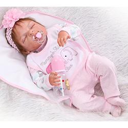 NPKDOLL Realistic Reborn Baby Girl Dolls Silicone Full Body 22" Sleeping Anatomically Correct Baby Reborn Dolls Real Baby Washable Eyes Closed