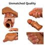 Reusable Condom Penis Sleeve Extender,Silicone Penis Sleeve Extender Enlargement Male Chastity Sex Toys Extension Cock Sleeves Dick Sock Reusable Condoms for Men