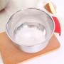 Stainless Steel Mixing Bowl Set with Pouring Spouts, Non-Slip Silicone Base Mixing Bowl Tools Egg Beating Pan Kitchenware Cooking Bowl(18CM)