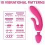 Rabbit Vibrator for Vagina - Dildo Vibrator Adult Toy - Sex for Couples - G Spot Vibrator Stimulator - Clit Vibrator - Suitable Male Sex Toy for Anal Play - Adult Toy for Couples, Pink, Lyps Athena