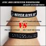 AVEC JOIE Never GIVE UP Motivational Rubber Bracelets Inspirational Silicone Wristbands for Adults and Teenagers, Used in School, Company, Groups and Teams as Party Favors and Incentive Awards