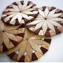 Natural Wood Trivets For Hot Dishes - 2 Eco-friendly, Sturdy and Durable 7 Kitchen Hot Pads. Handmade Festive Design Table Decor - Perfect Kitchen Gifts Idea.