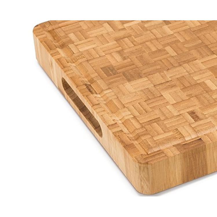 Large End Grain Bamboo Cutting Board [15⅝x11⅞x1½”] Professional