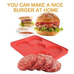 Bobody Silicone Burger Meat Model Hamburger Press Patty Maker Meat Beef Grill, 5-Patty