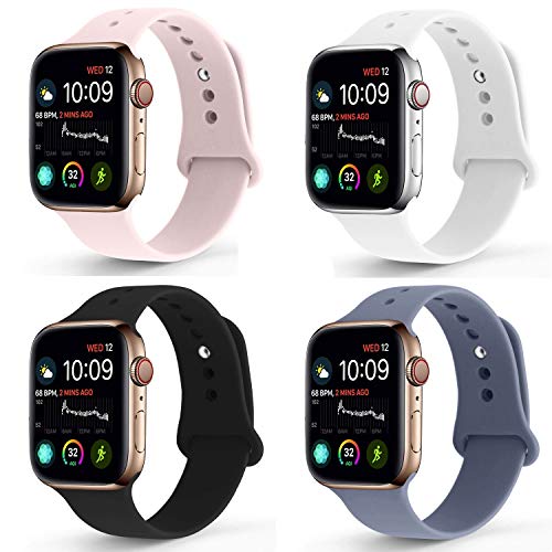 NUKELOLO Sport Band Compatible with Apple Watch 38MM 40MM 42MM 44MM,Soft Silicone Replacement Strap Compatible for Apple Watch Series 5/4/3/2/1