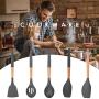 DOPTHOI - Silicone Kitchenware Spatula Colander Spoon Butter Scraper w/Beech Handle