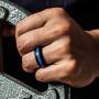 Saco Band Mens Silicone Rings Wedding Bands - 7 Pack / 1 Ring