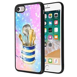 iPhone 7 8 Case, Kitchenware Shock-Absorption TPU Rubber Bumper iPhone 7 8 Case, Ultra Thin Slim Protective Cover for iPhone 7 8-Black