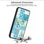 iPhone 6s 6 Case, Blue Flower Shock-Absorption TPU Rubber Bumper iPhone 6s 6 Case, Ultra Thin Slim Protective Cover for iPhone 6s 6-Black