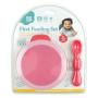 Bumkins Suction Silicone Baby Feeding Set, Bowl, Lid, Spoon, BPA-Free, First Feeding, Baby Led Weaning - Red