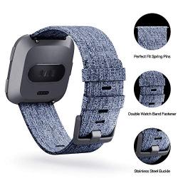 KIMILAR Woven Band Compatible with Fitbit Versa/Fitbit Versa 2/Fitbit Versa Lite Edition, Women Men Large Small Woven Fabric Breathable Accessories Strap Compatible Versa Smart Watch