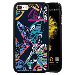 iPhone 7 8 Case,Flexible Soft TPU Cover Shell,Slim Silicone Black Rubber Non-Slip Durable Design Protective Phone Case for iPhone 7 8 -Butterfly