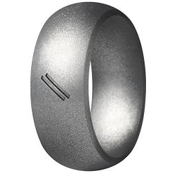 ThunderFit Silicone Wedding Ring for Men, Rubber Wedding Band - 8.7mm Wide