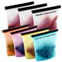 Reusable Silicone Food-Storage Cooking Bags - Airtight Zip Seal Colored Containers Keep Food Hot or Cold - Baby Food Prep or Sous Vide - FDA Grade (2L+ 4M+1 L free bag)