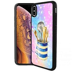 iPhone Xs iPhone X Case,Flexible Soft TPU Cover Shell,Slim Silicone Black Rubber Non-Slip Durable Design Protective Phone Case for iPhone Xs iPhone X -Kitchenware