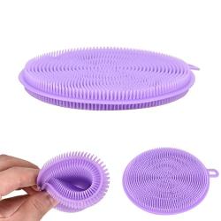 Dearjana 5 Pcs Fruit Vegetable Cleaner Kitchen Sponges, Food-Grade Silicone Dishwashing Scrubber Multi-Purpose Cleaning Brushes for Washing Glass Pot Pan Bowl