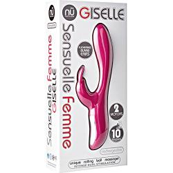Nu Sensuelle Femme Giselle 10 Fuction Rechargeable Silicone Vibrator, Magenta