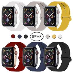 VATI Sport Band Compatible for Apple Watch Band 38mm 40mm 42mm 44mm, Soft Silicone Sport Strap Replacement Bands Compatible with 2019 Series 5 iWatch Apple Watch Series 4/3/2/1, Sport, Nike+, Edition