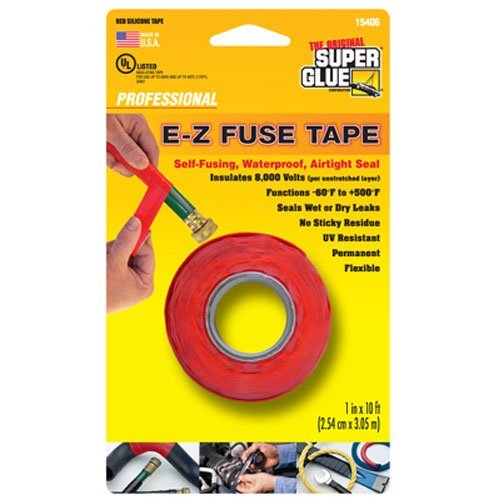 SUPER GLUE Corp/Pacer TECH 15406-12 Red Silicone Tape, 1" x 10