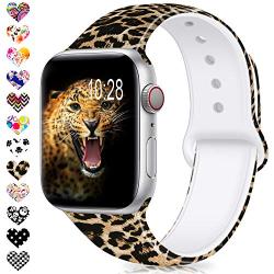 DigiHero Compatible for Apple Watch Band 38mm 42mm 40mm 44mm,Silicone Fadeless Pattern Printed Replacement Floral Bands for iWatch Series 4/3/2/1,Women/Men