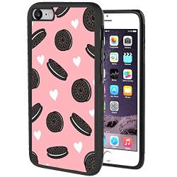 iPhone 7 8 Case,Flexible Soft TPU Cover Shell,Slim Silicone Black Rubber Non-Slip Durable Design Protective Phone Case for iPhone 7 8 -Biscuits