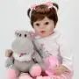 Aori Lifelike Realistic Reborn Baby Doll 22 Inch Real Looking Weighted Reborn Doll with Pink Clothes and Accessories Best Birthday Set for Girls Age 3