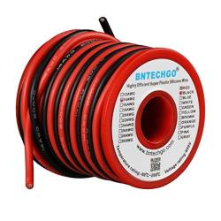 BNTECHGO 14 Gauge Silicone Wire Spool 40 feet Ultra Flexible High Temp 200 deg C 600V 14 AWG Silicone Wire 400 Strands of Tinned Copper Wire 20 ft Black and 20 ft Red Stranded Wire for Model Battery