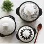 Premium Nordic Style Korean Clay Pots for Cooking with Lid - 3 Size Ceramic Hot Pot for Soup and Crispy Rice for Bibimbap, Healthy Asian Kitchen Style DOLSOT, Oven, Microwave and Dishwasher Safe