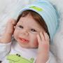 Yesteria Real Life Reborn Baby Dolls Boy 22 Inches Silicone Vinyl Look Real White Light Blue Outfit